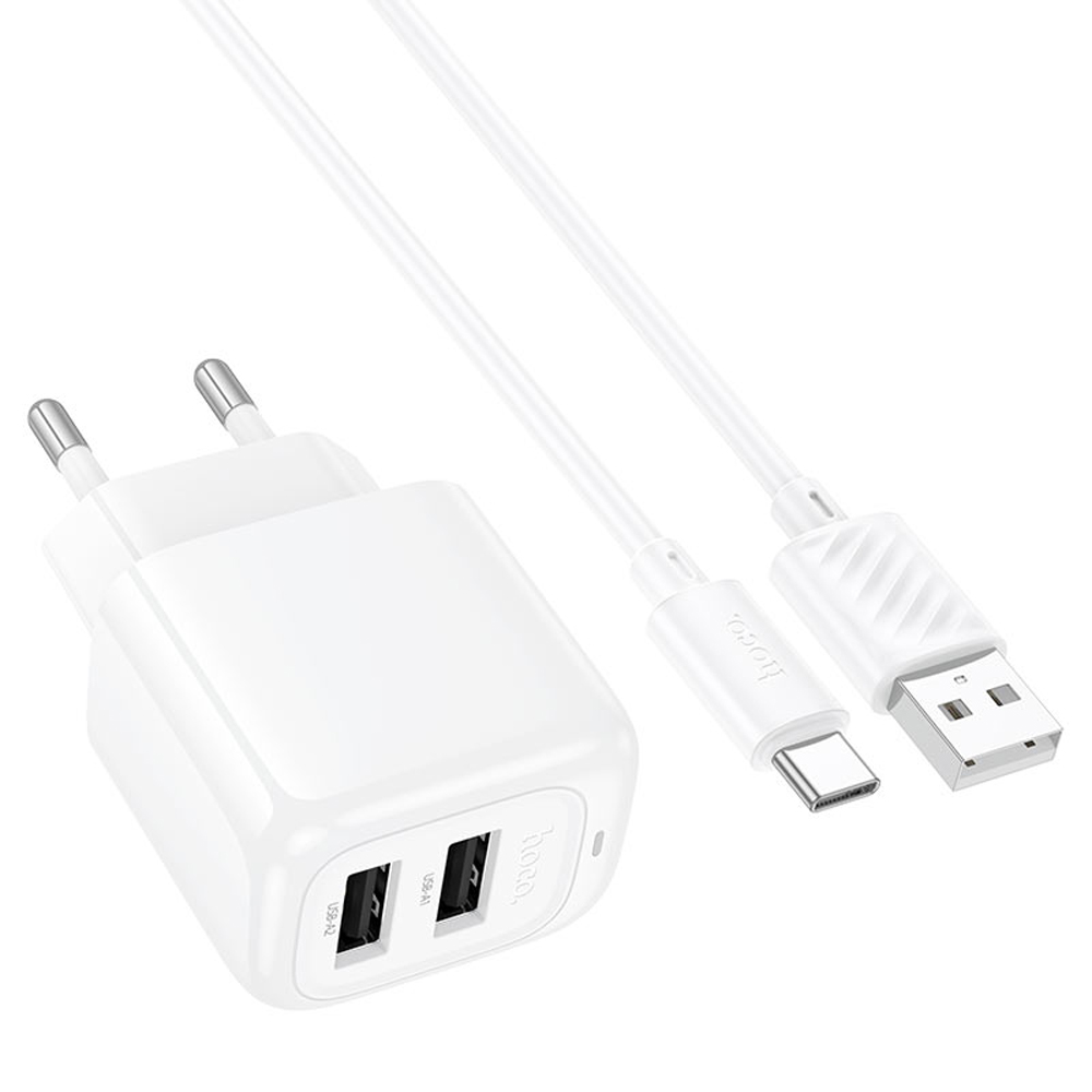 Cargador Hoco CS21A QC30 USB+Cable USB-C- Black