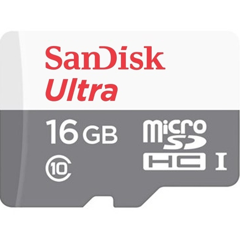 Tarjeta microSD de 16GB SanDisk Ultra SDSQUNS-016G-GN3MA de 80MB/s - Gris/Blanco