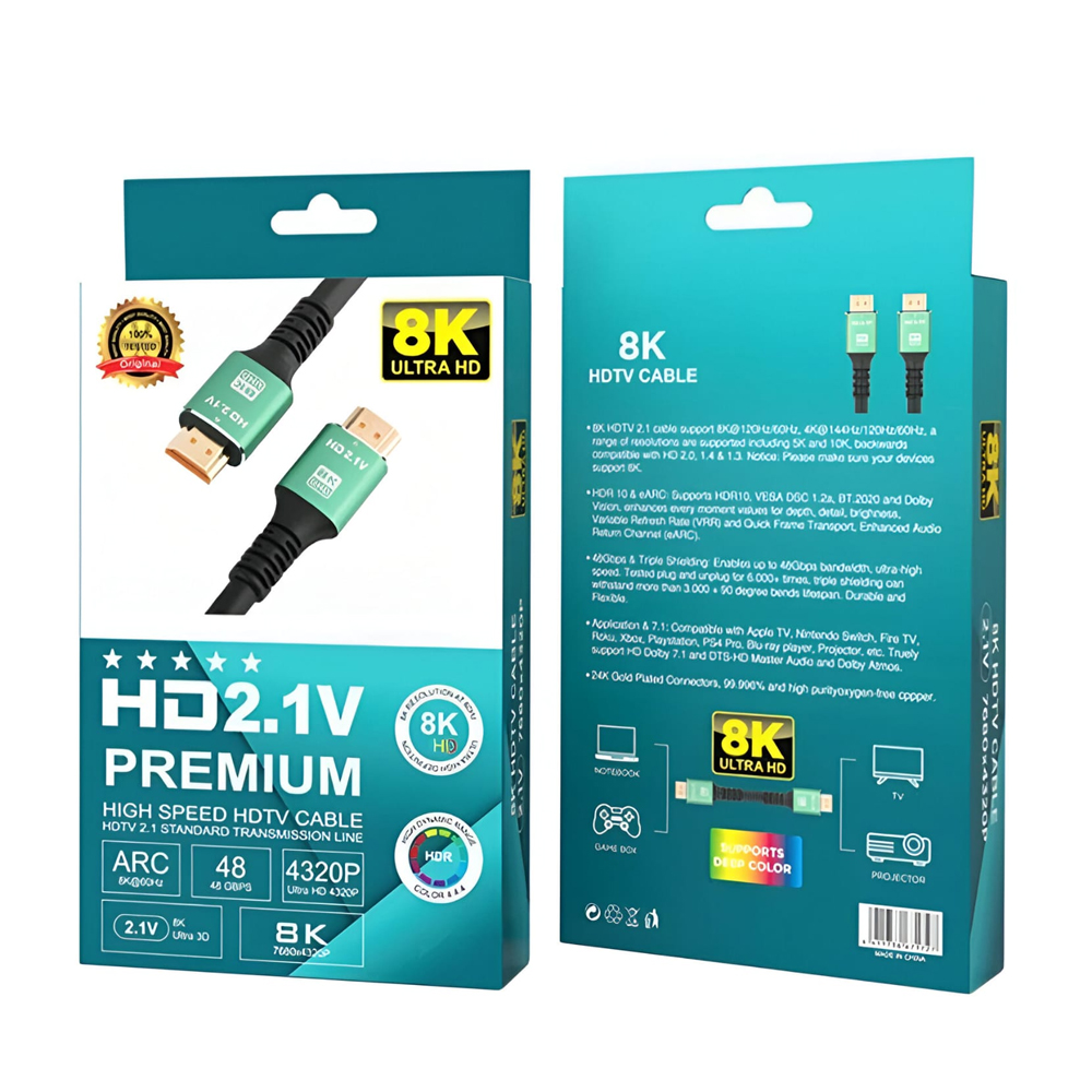 Cable HDMI HDTV 2.1V Premium 8k 60HZ 15m
