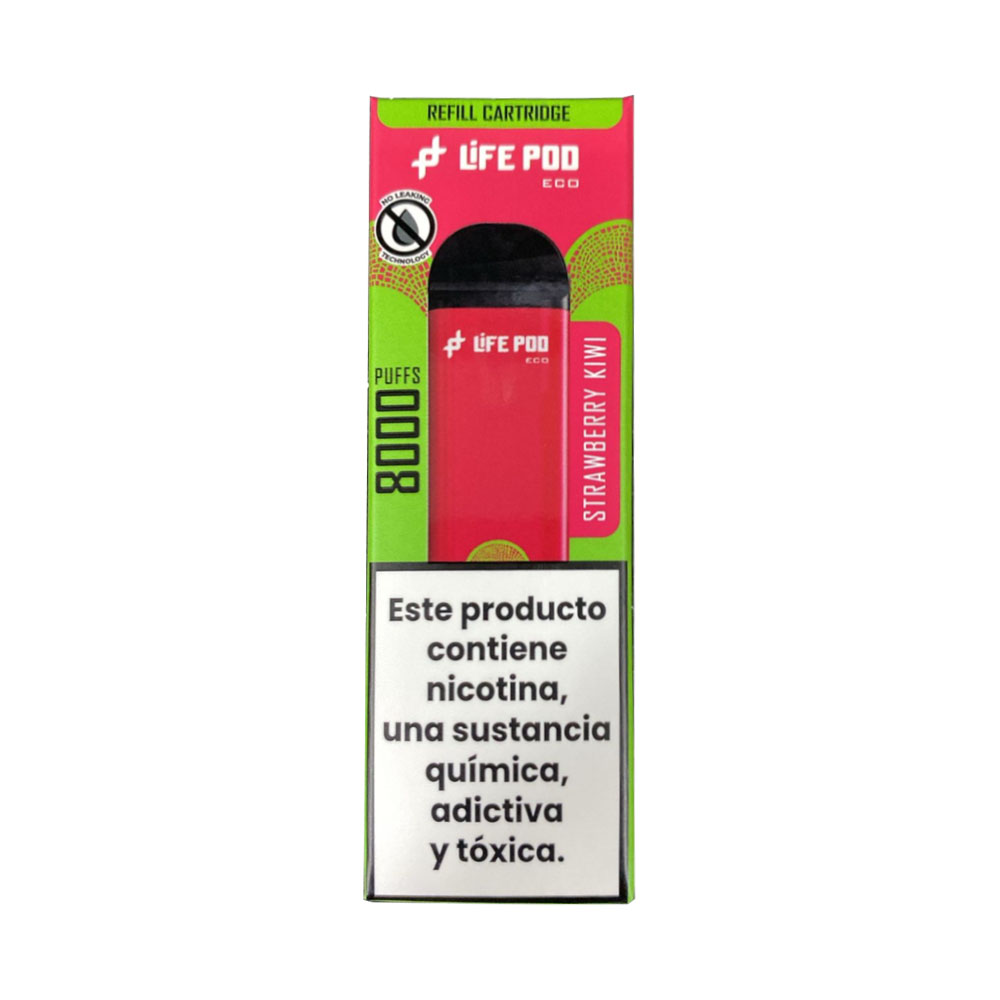 Vaper Desechable Life Pod Eco Pro Cartridge 8000 Puffs - Strawberry Kiwi