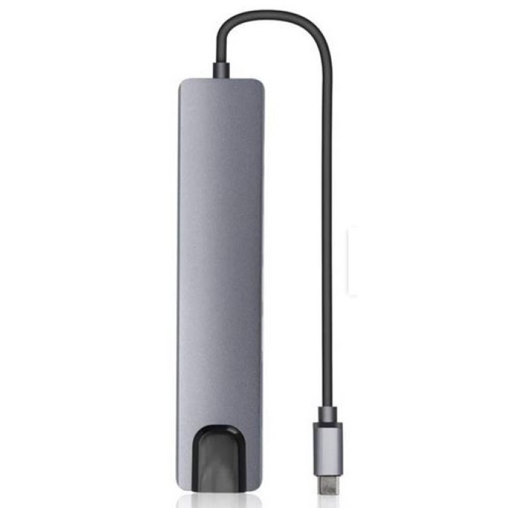 Hub Usb-C 8EN1 USB/USB-C/HDMI/SD/TF/RJ45- Gray