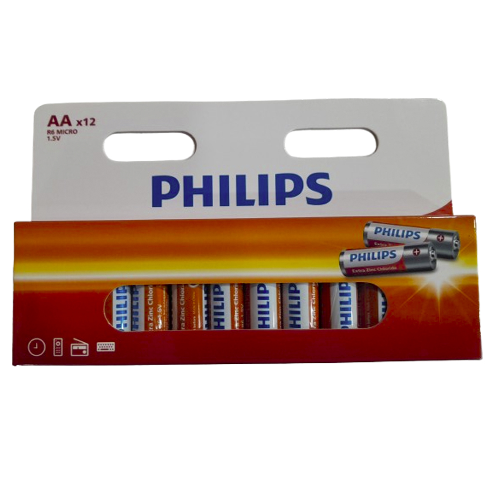 Pila Philips R6L12B/70 870 AA 12 Piezas - Yellow
