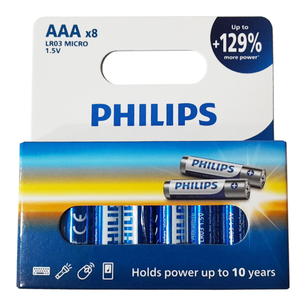 Pilas Philips LR03E8B/17 1100mAh AAA (8 Unidades) - Blue