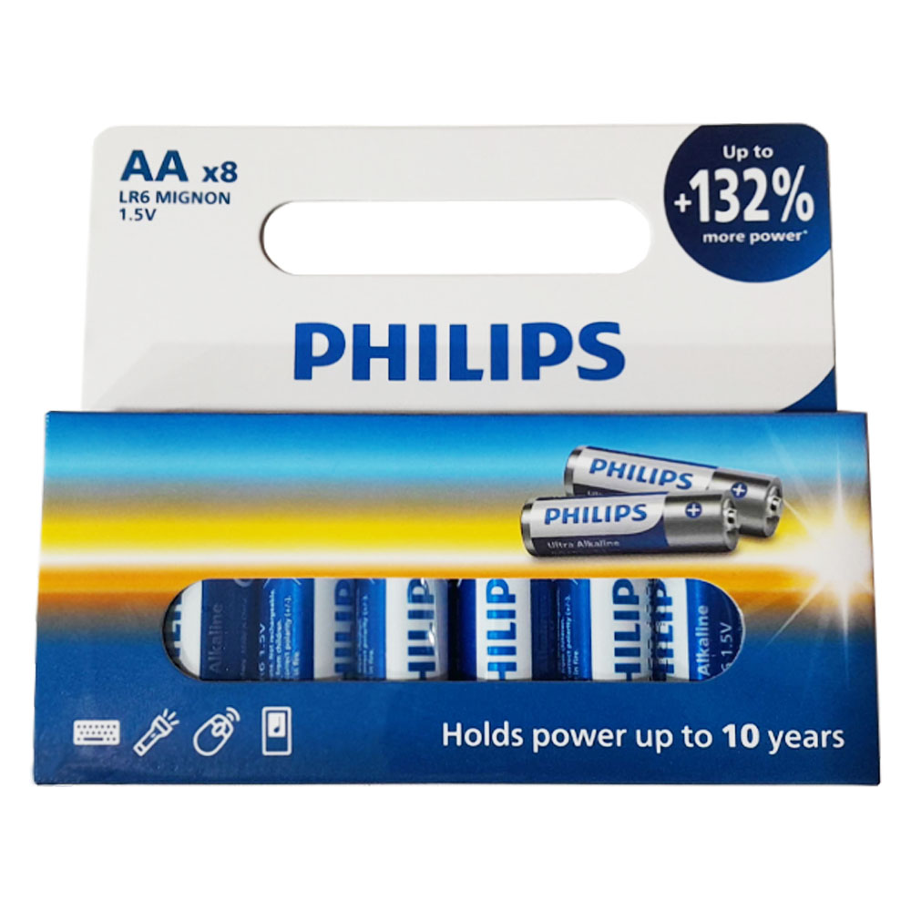 Pila Philips LR6E8B/17 2500mAh AA (8 Unidades) - Blue