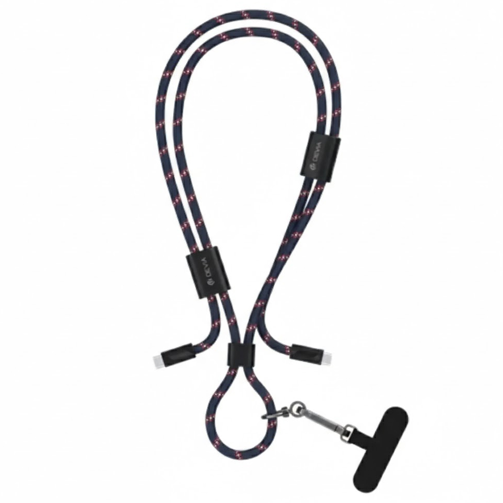 Cable Correa Devia Pro5 Adjustable 2 En 1 USB-C A USB-C - Dark Blue