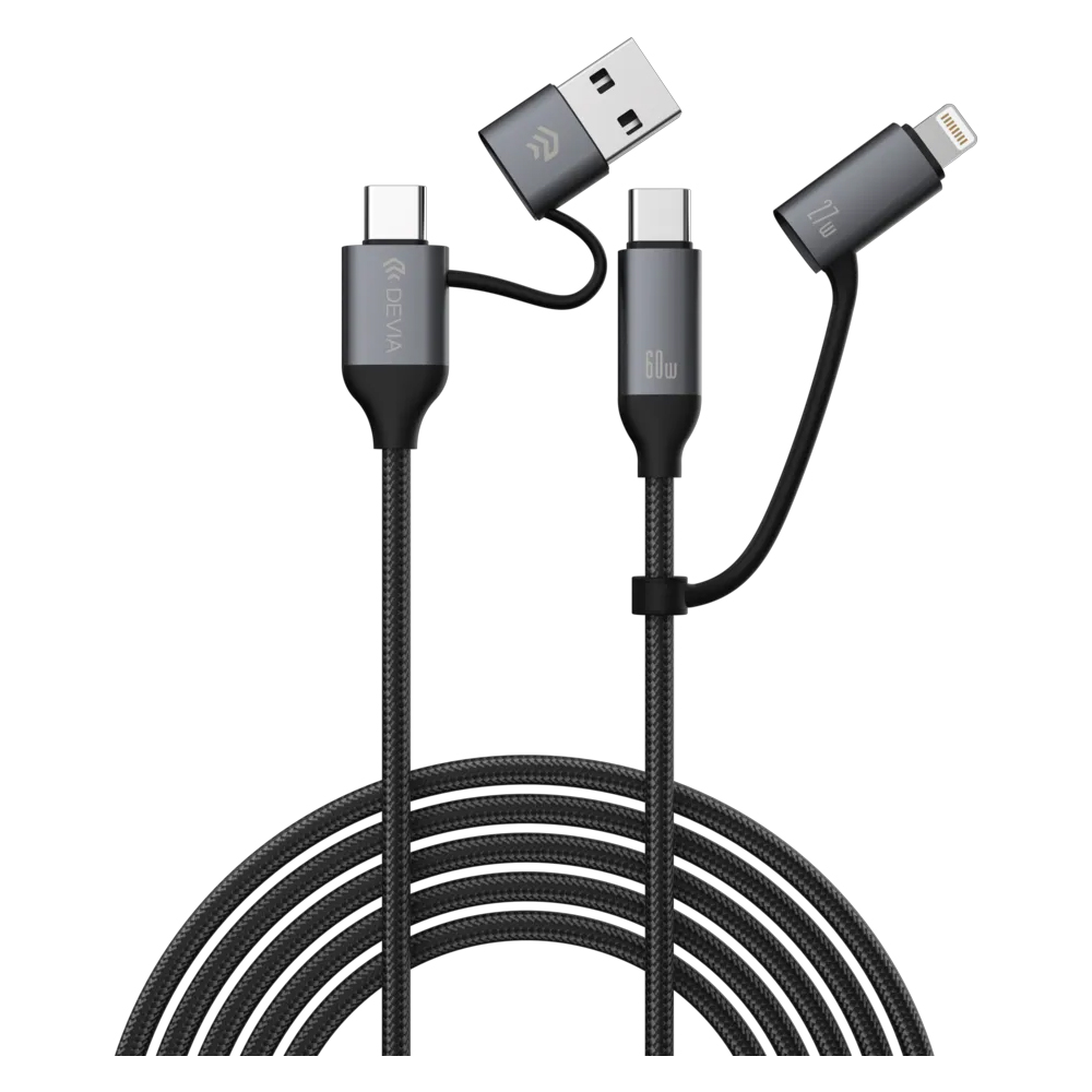 Cable Devia EC504 4en1 27W+60W 1.5M - Black