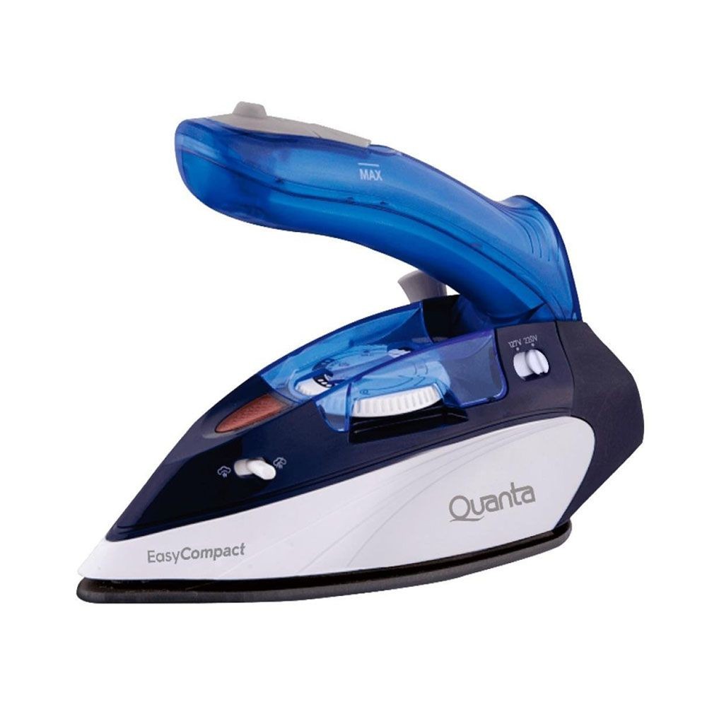 Plancha a Vapor Quanta Easy Compact QTFVV10 para viaje Bivolt - Blanco/Azul