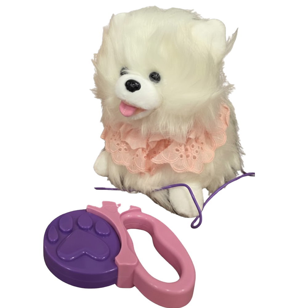 Peluche Perro MZ-089 - Blanco/Rosa