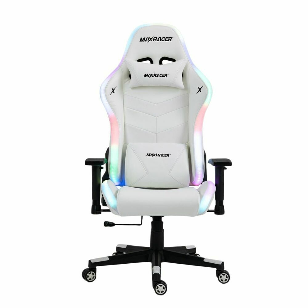 Sillon Gamer Max Racer Kroma KRM-12-Wi-Fi Led RGB - White