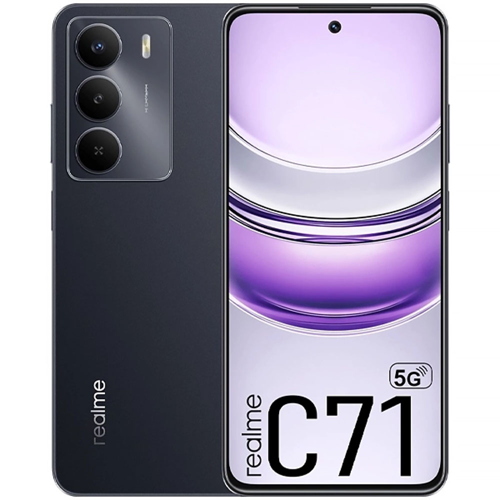 Smartphone Realme C71 RMX3943 5G DS NFC 6.67" 8/256GB 50MP/8MP 45W - Black (ANATEL)