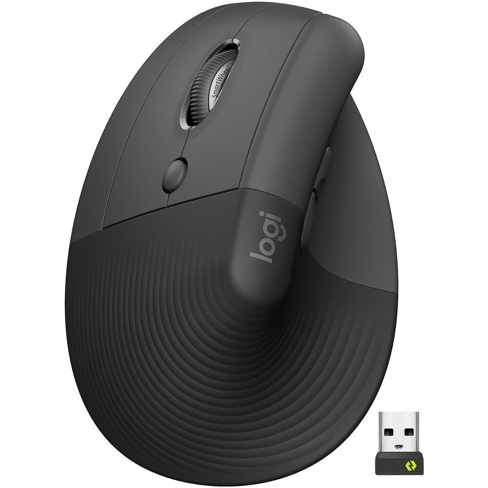 Mouse Logitech Wireless Lift Left MR0094 910-006467 Vertical - Preto