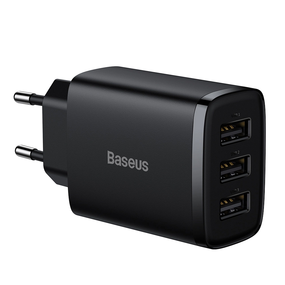 Cargador Fuente Baseus CCXJ-020101 3USB 17W - Black