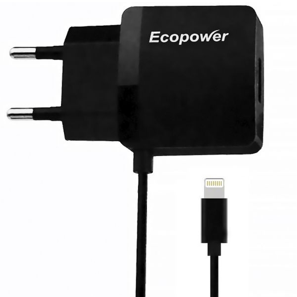 Cargador Ecopower EP-7052 USB Con Cable Lightning - Black