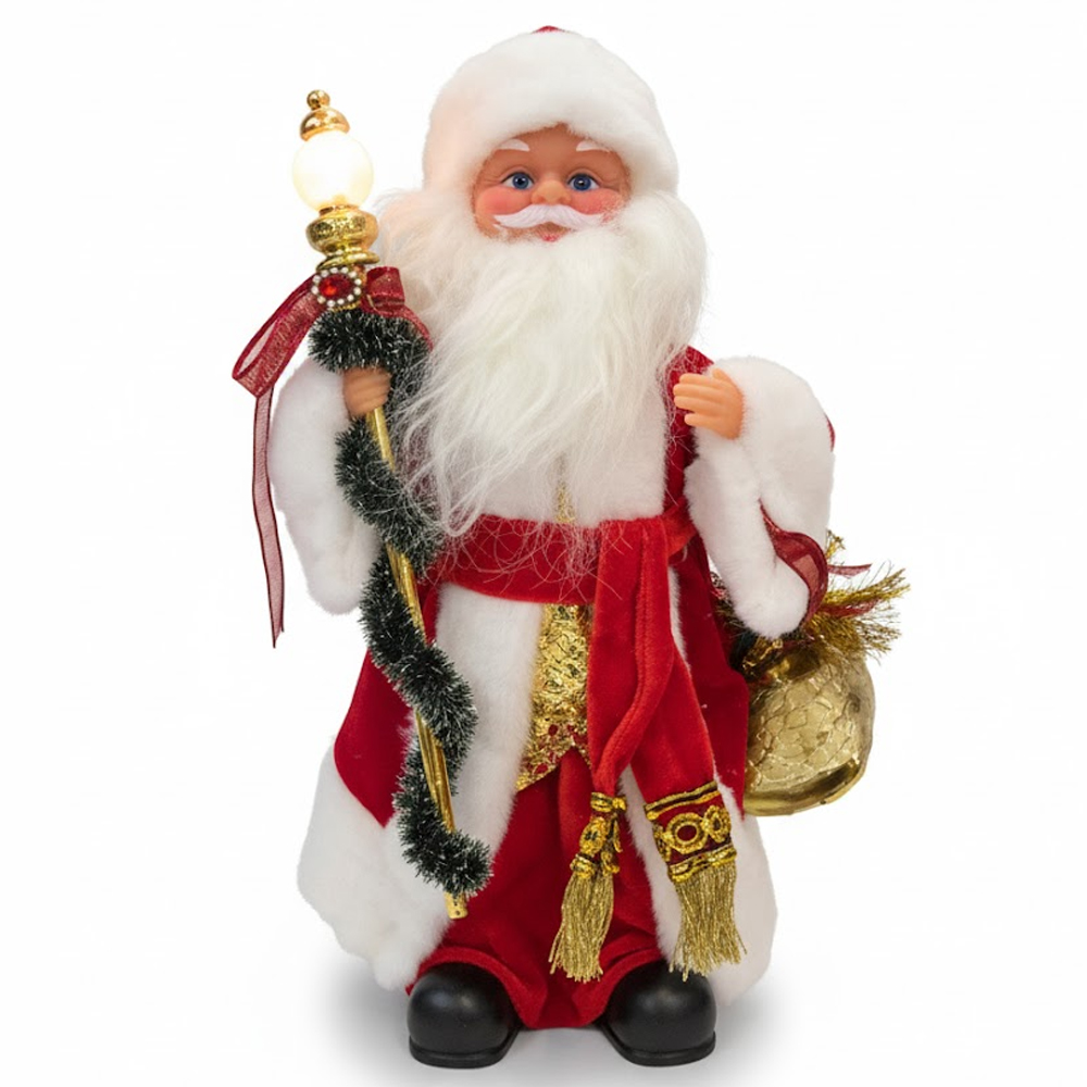 Adorno Navideño Papa Noel JT25-ZST005 C/Baston/Musica 30CM