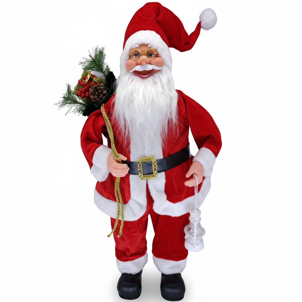 Adorno Navideño Papa Noel 6242-32232 C/Bolsa 62CM - Blanco/Rojo