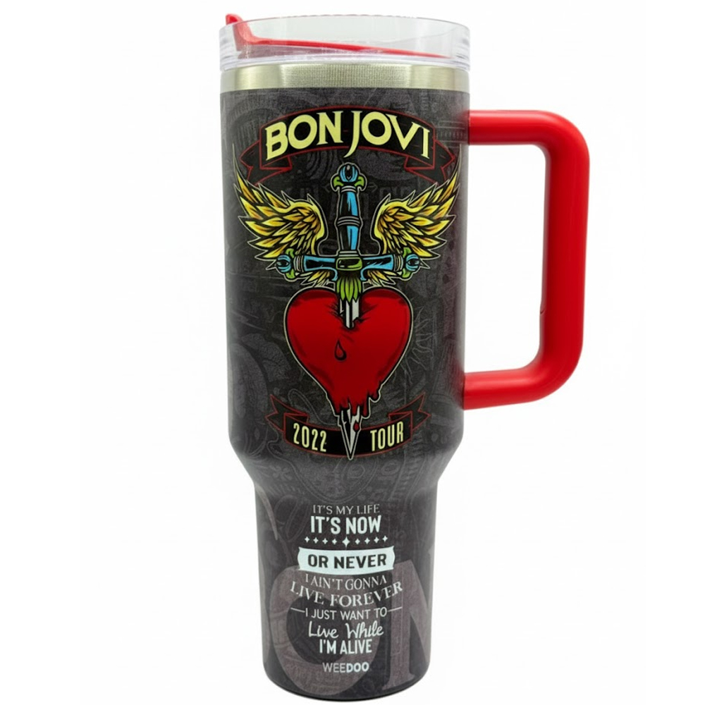 Vaso Termico Weedoo Bon Jovi 1.2L C/Pajita - Black/Red