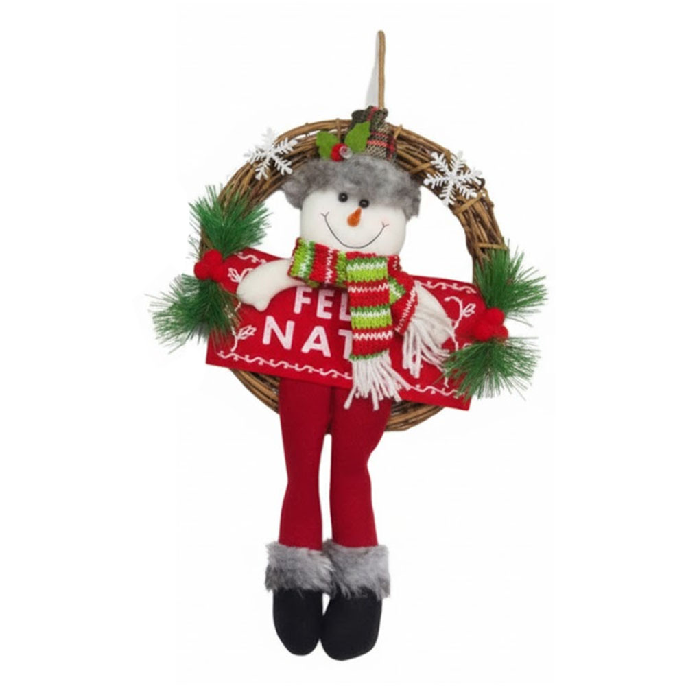 Adorno Navideño Guirnalda L8-260 Muñeco de Nieve 24 CM