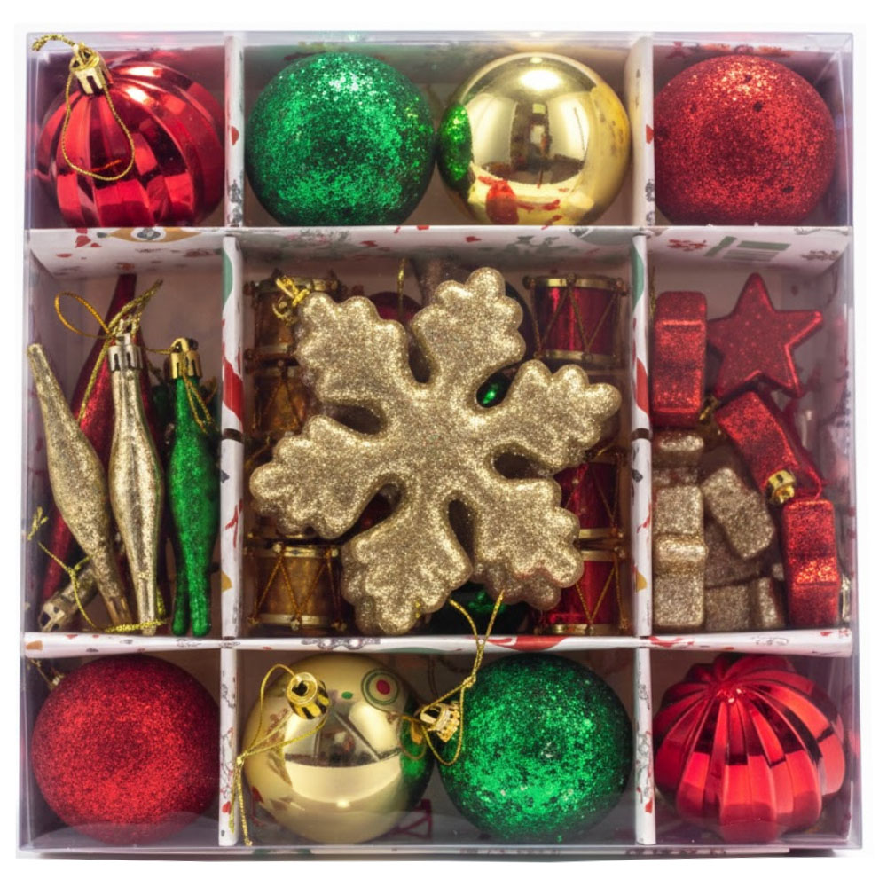 Adorno Navideño Caja de Adorno L8-657 45 Piezas Surtidos
