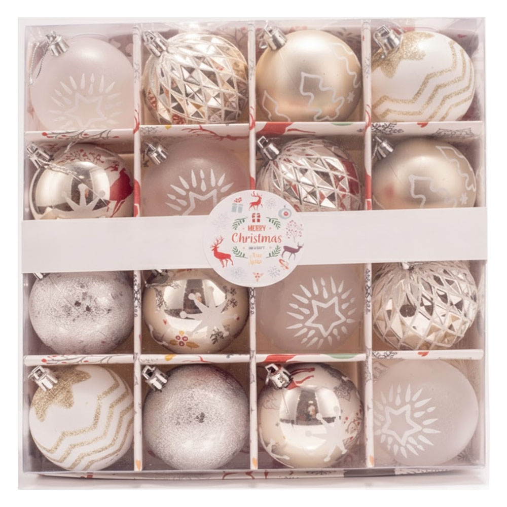 Adorno Navideño Caja de Esferas L8-667 16 Piezas
