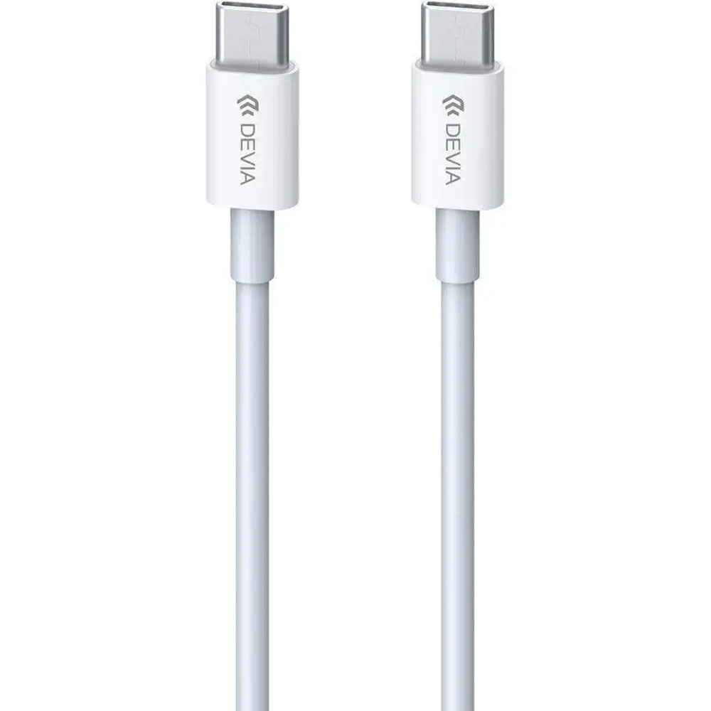 Cable Devia EC317 USB-C a USB-C 100W 1.5 Metros - White