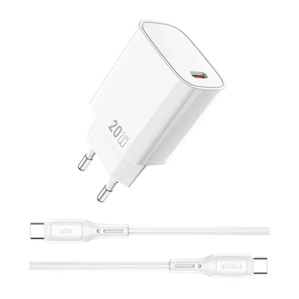 Cargador Wiwu C/Cable USB-C A USB-C WI-G007 - White