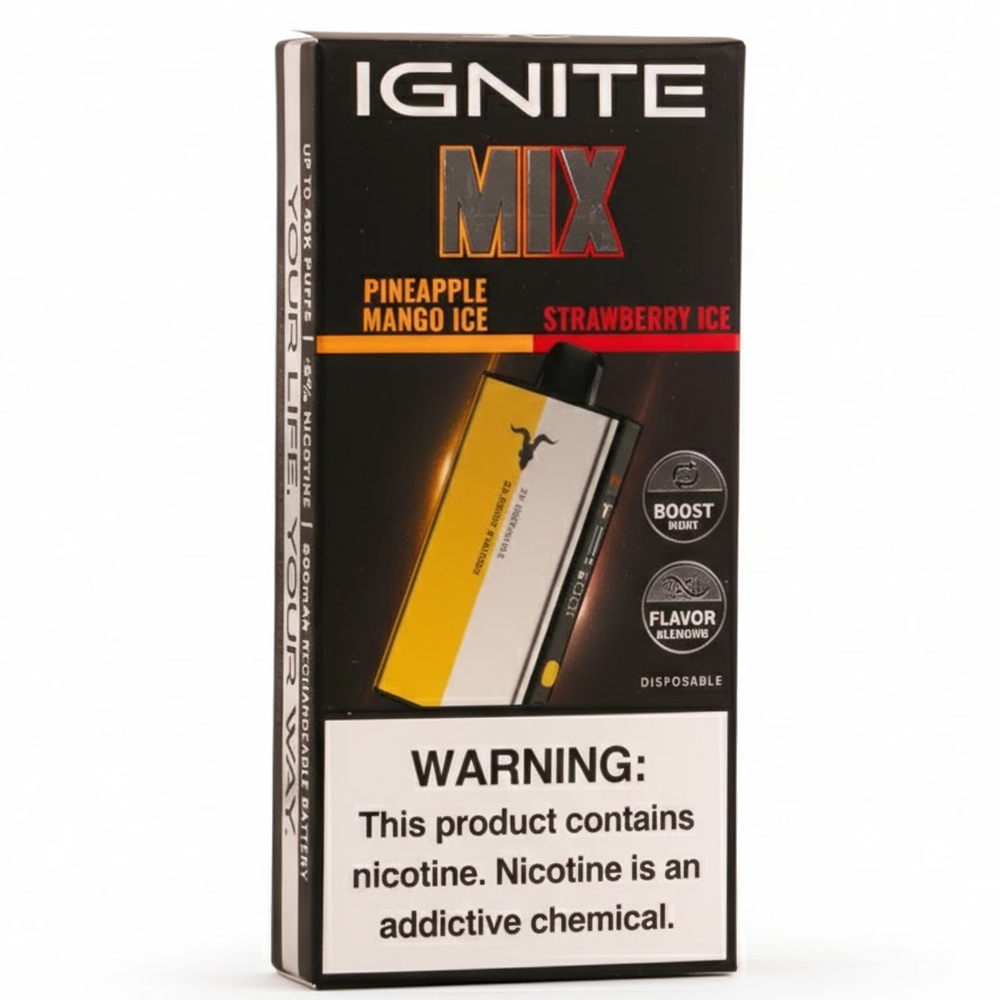 Vaper Desechable Ignite Mix 40000 Puffs - Strawberry Ice/PineApple/Mango