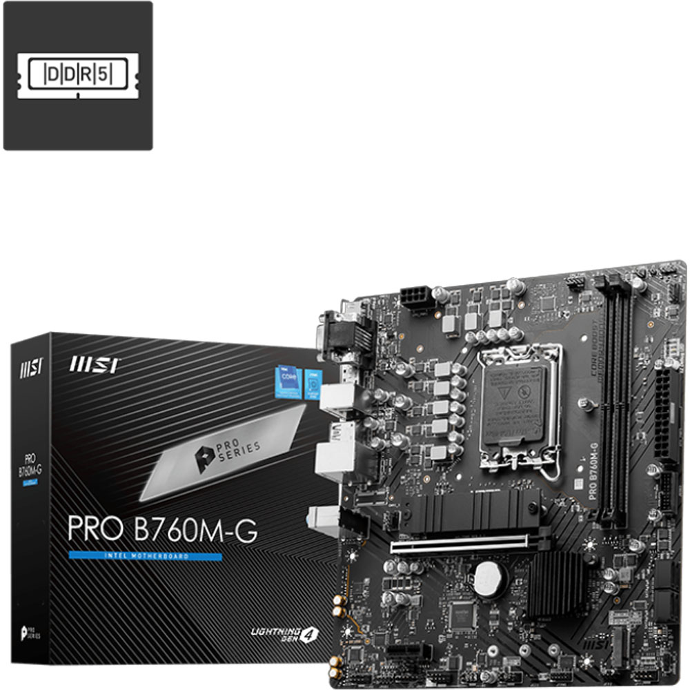 Placa Madre LGA1700 MSI B760M-G PRO DDR5 USB/HDMI/DP/VGA/MATX