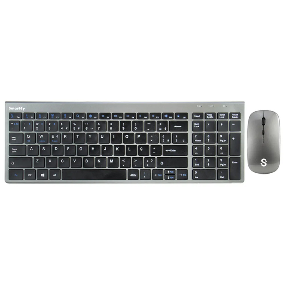 Teclado Smartfy + Mouse Wireless TW01B Portugues - Space Grey