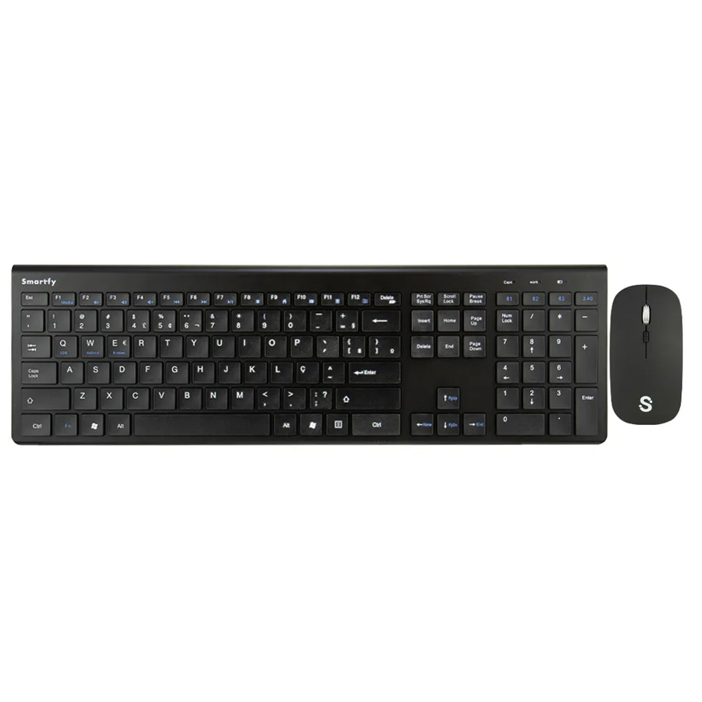 Teclado Smartfy + Mouse Wireless TW02B Portugues - Black
