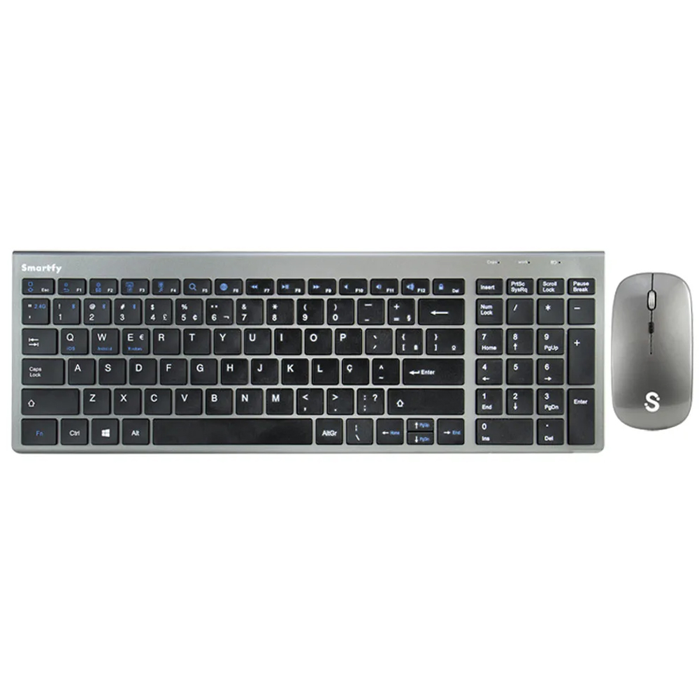 Teclado Smartfy + Mouse Wireless  TW02B Portugues - Space Grey