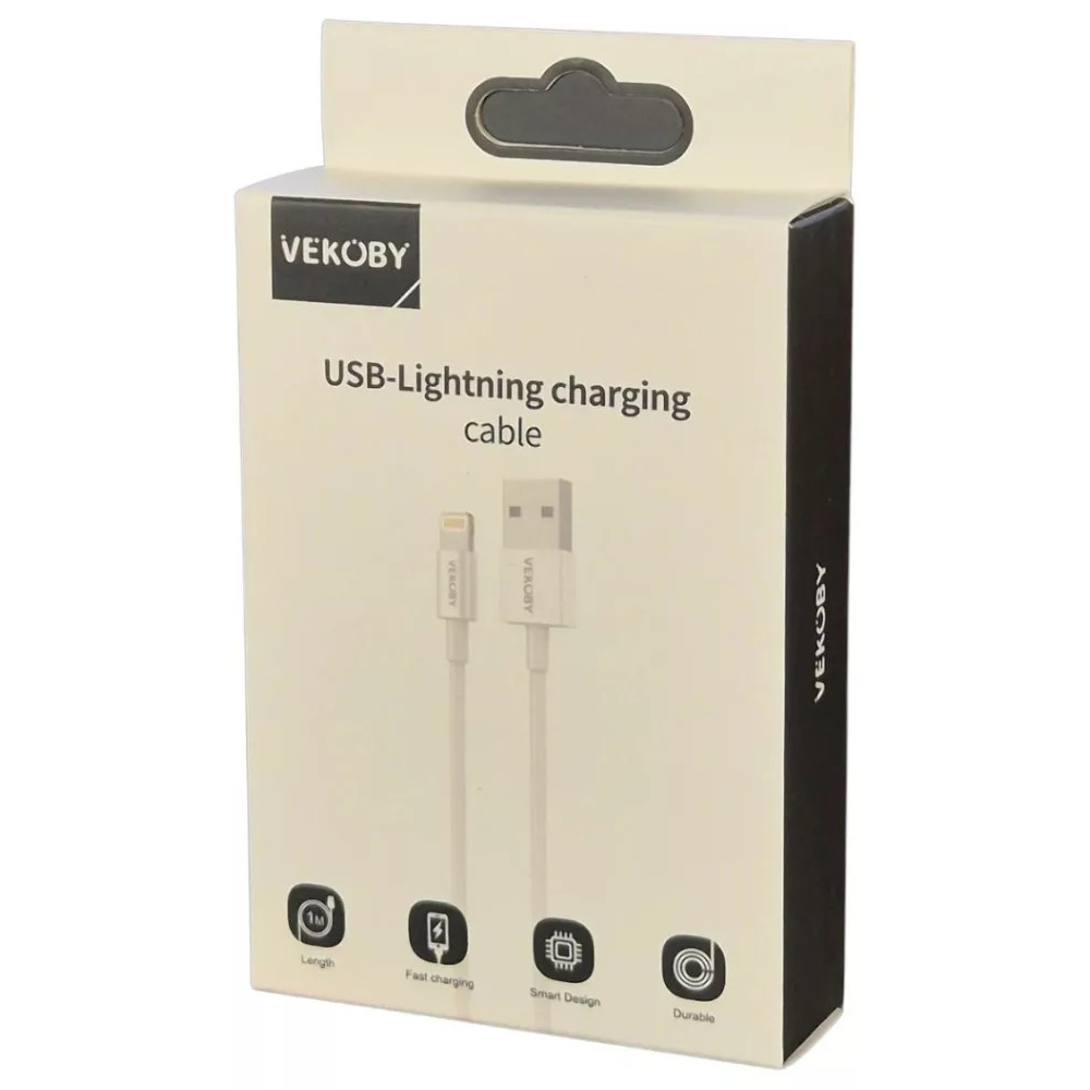 Cable USB Vekoby VK-C01 USB To Lightning - White