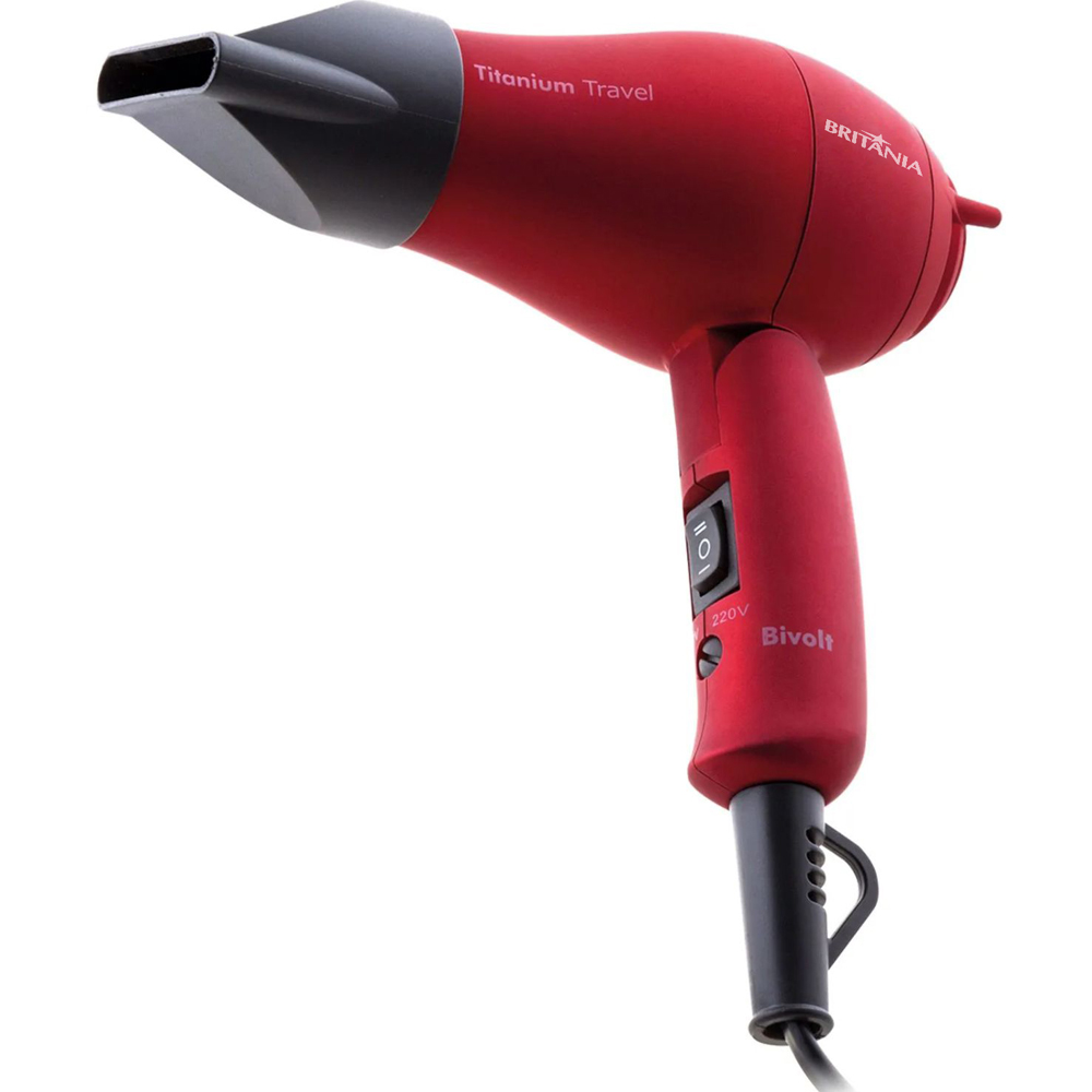Secador Britania Titanium Travel 1000W/2V/2T/Bivolt - Rojo
