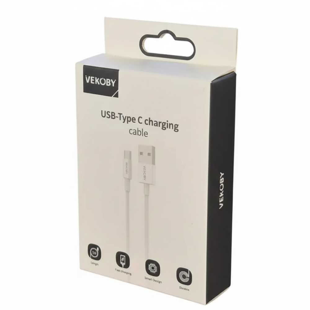 Cable Usb Vekoby VK-C02 USB-TIPO C - White