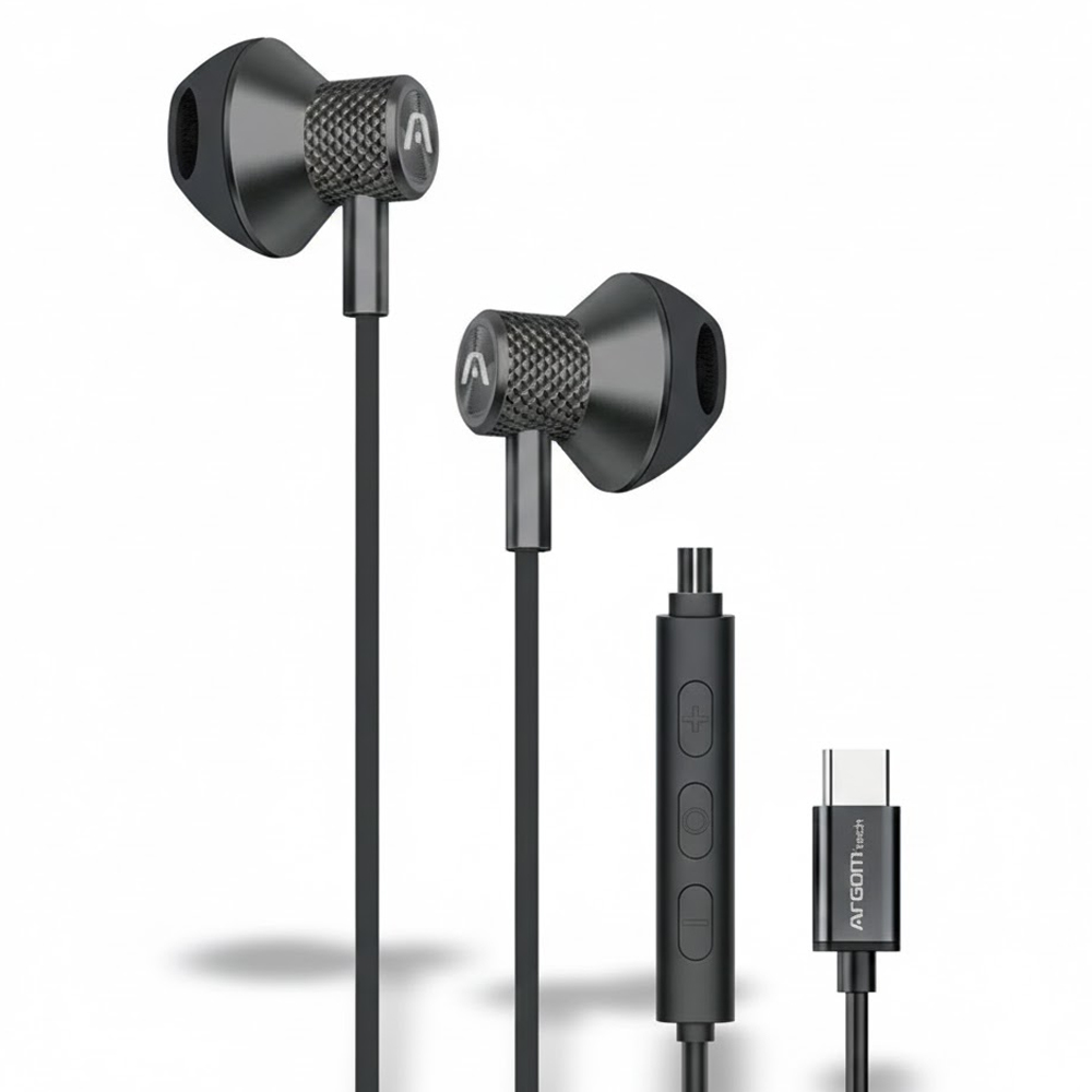 Auricular Argom ARG-HS-2032BK TIPO-C Mic - Black