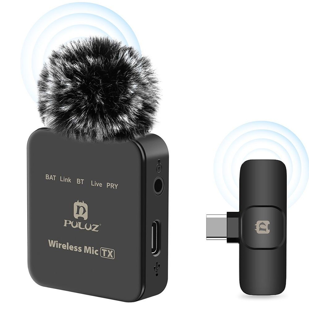Microfono Puluz PU646B Wireless Tipo-C - Black