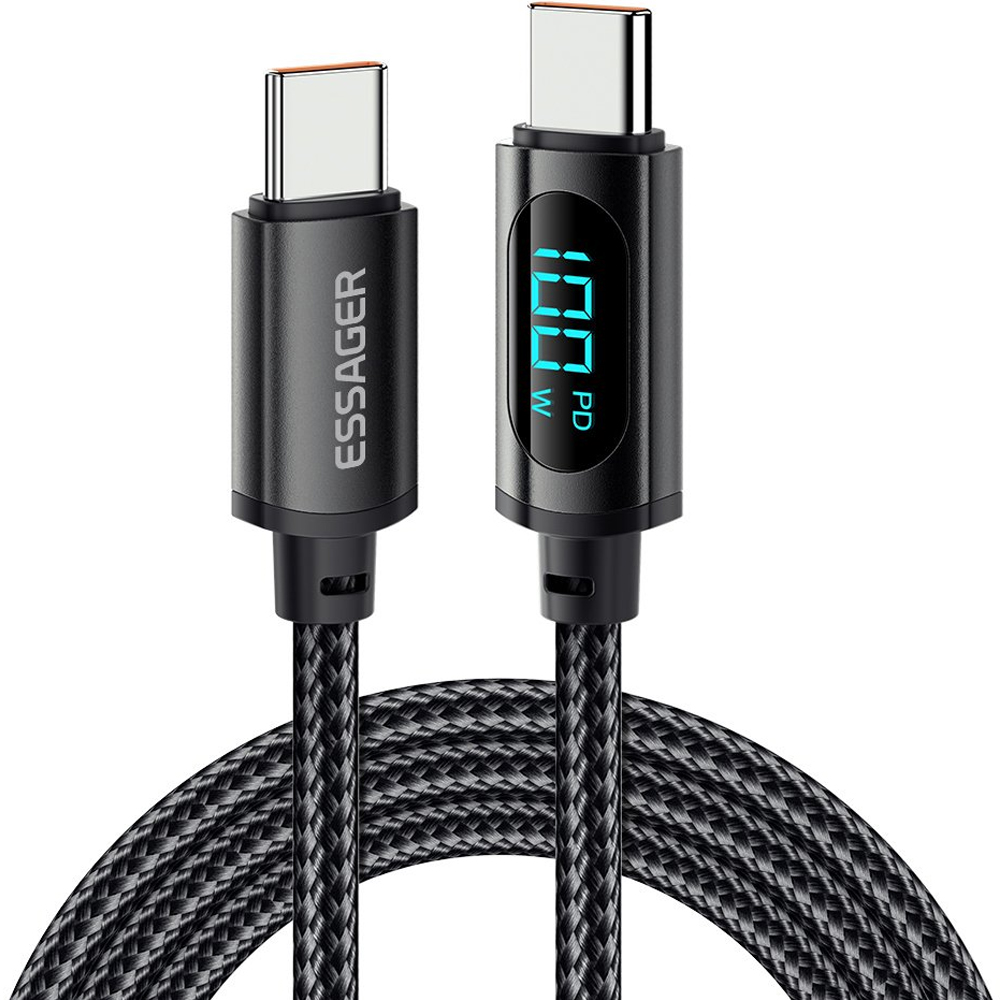 Cable Essager EXCTT1-XYA01-P USB-C A USB-C 2M - Black