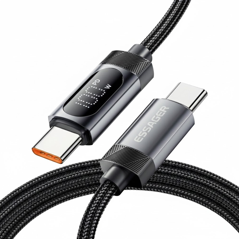 Cable Essager EXCTT2-MLAOG-P USB-C A USB-C 2M - Black