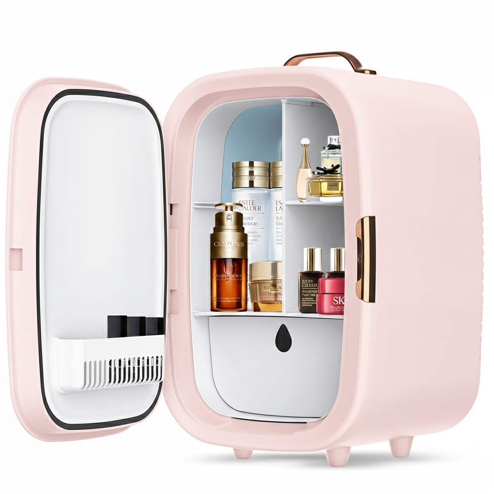 Refrigerador Para Cosmeticos L8-698-2 12L Con Espejos 12V/220V - Pink