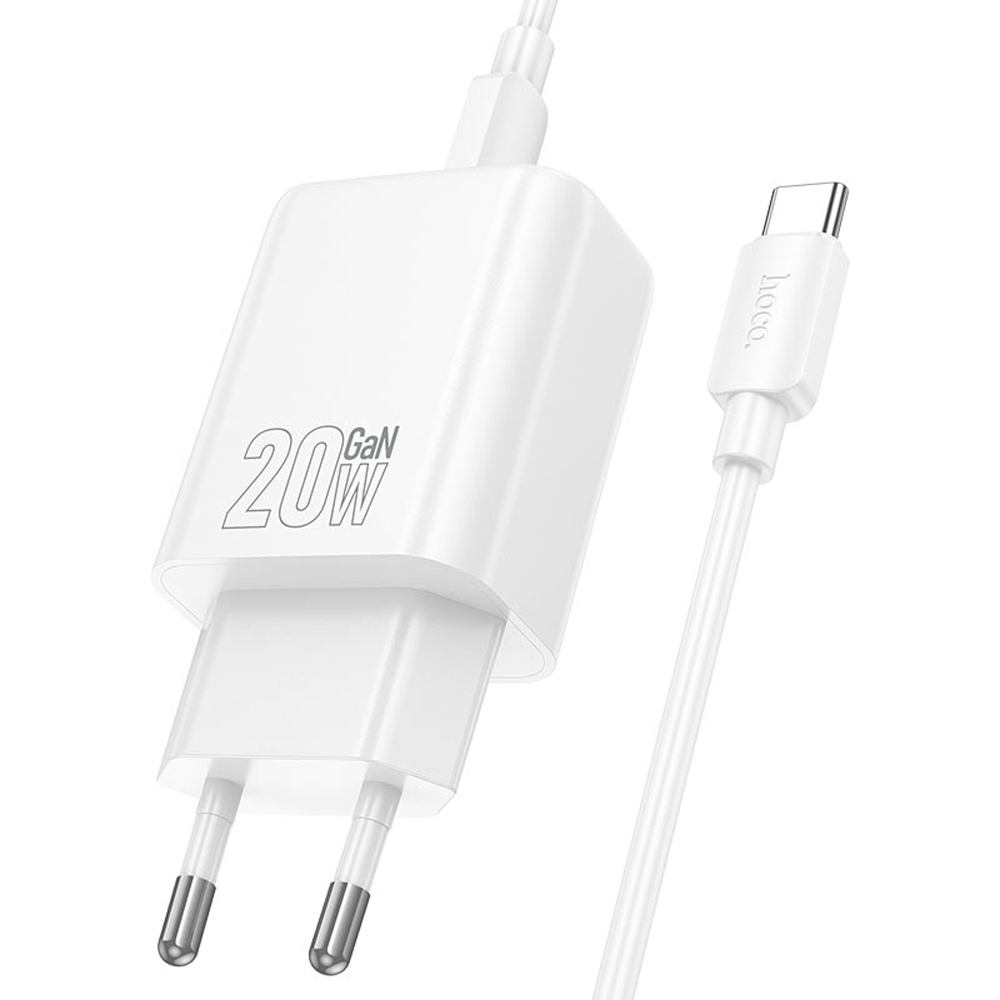 Cargador Hoco N60 20W+Cable USB-C A USB-C - White