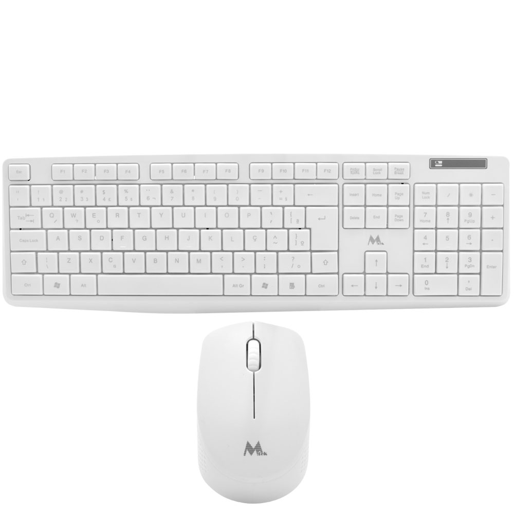 Teclado  Mtek + Mouse KM-5239W Wireless Port - Blanco