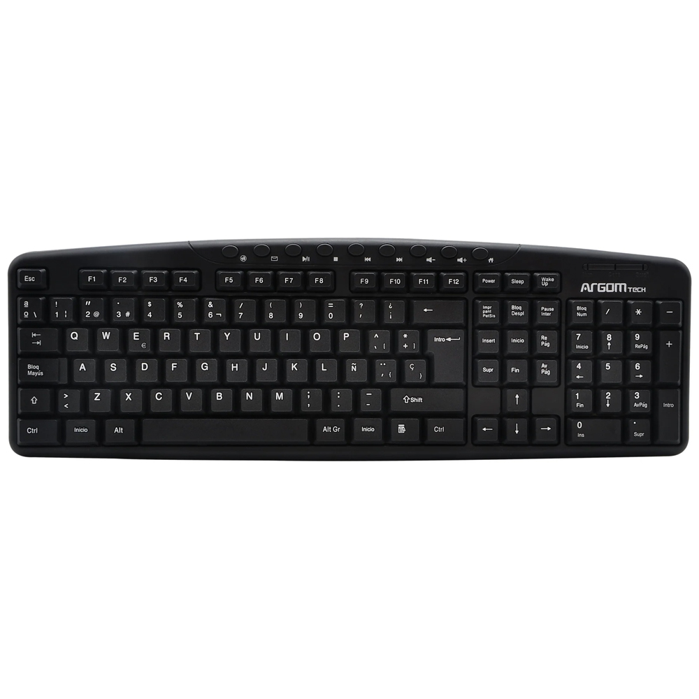 Teclado Argom ARG-KB-7807 Multimedia Español - Negro