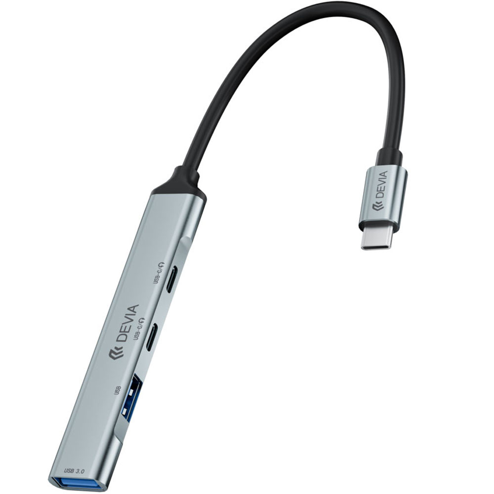 Hub Devia EC707 Type-C 4 en 1 3.0 4P - Space Gray