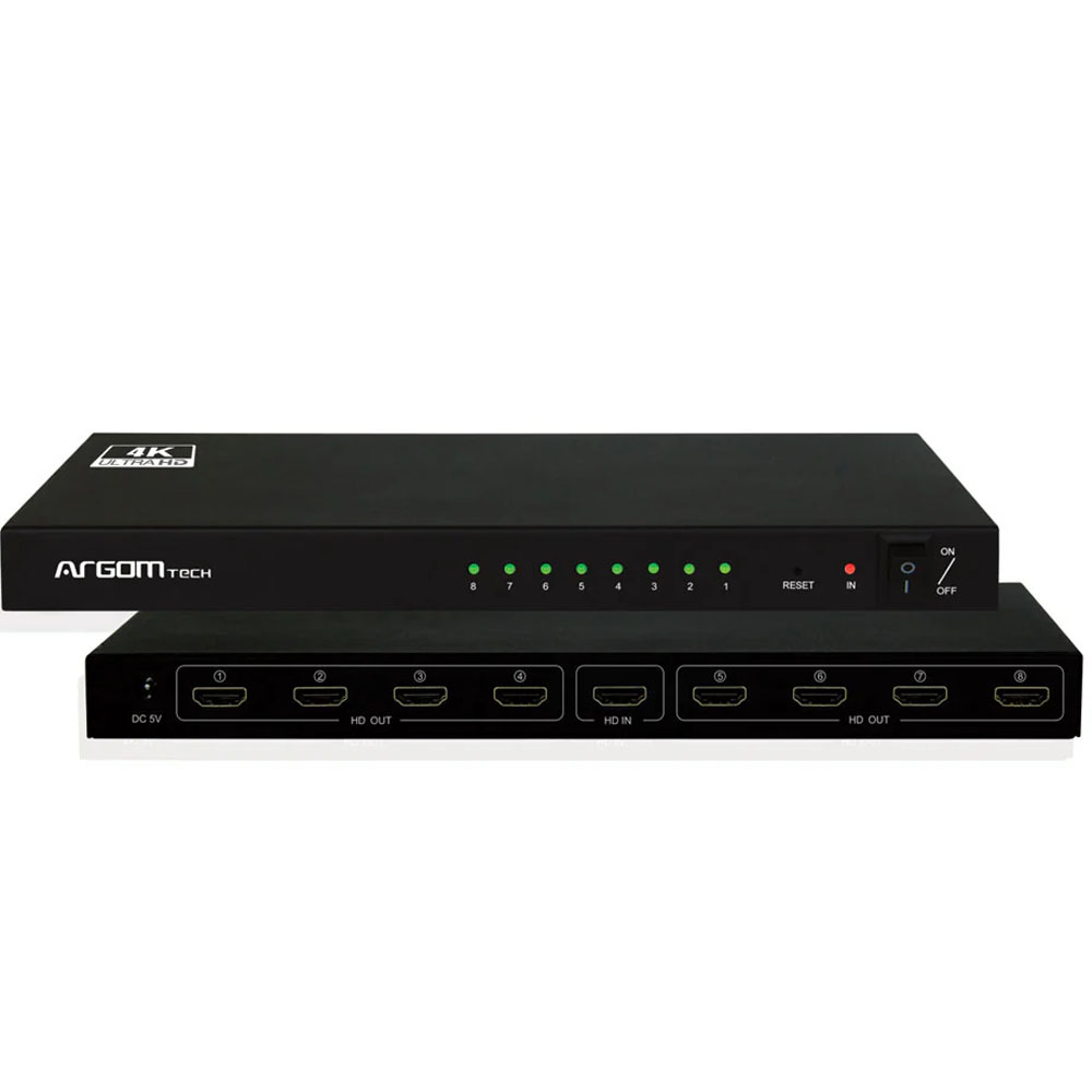 Hub Splitter Argom HDMI 8X1 ARG-AV-5118 A00570 4K ULTRA HD - Negro