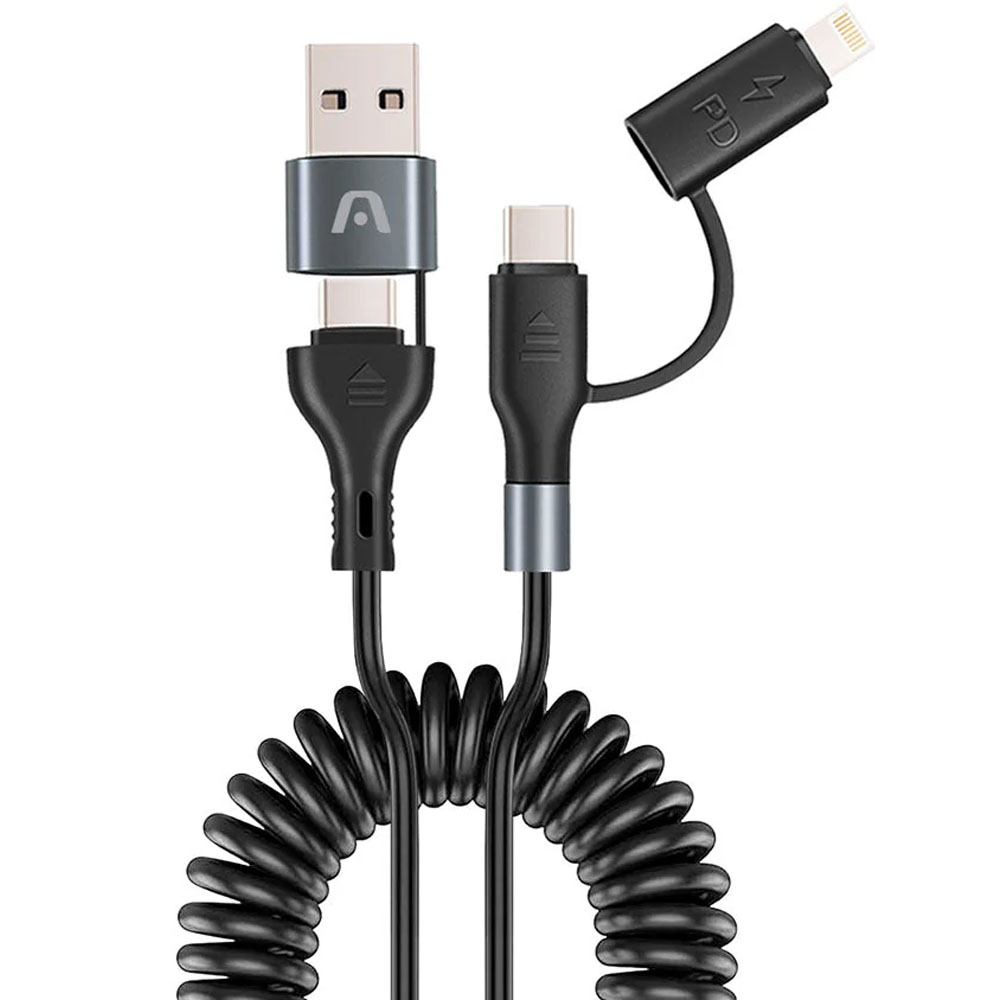 Cable Argom ARG-CB-0071BK A00760 4 in 1 USB-A/Type-C To Type-C/Lightning