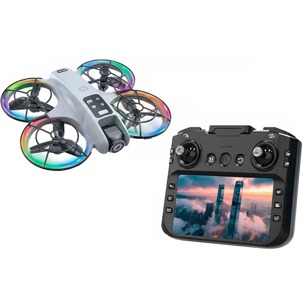 Drone Hetzer K200 Max con Control/ Pantalla/ 90°/ 200 Metros/ 2 Bateria - Gray