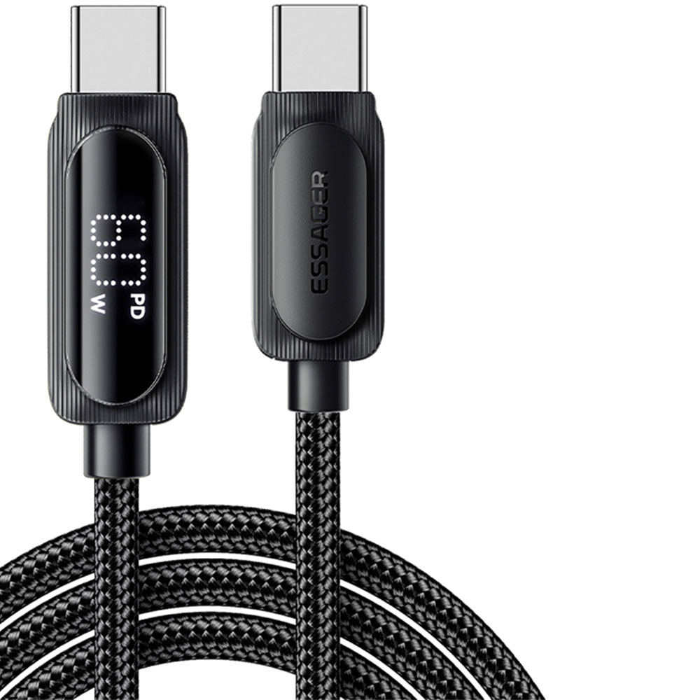 Cable Essager EXCTT2-XLA01-P USB-C A USB-C 60W 2M - Black