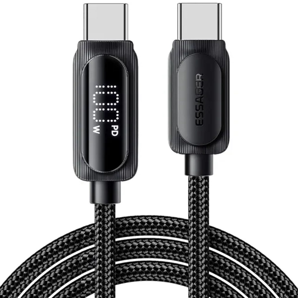 Cable Essager EXCTT1-XLA01-P USB-C a USB-C 100W 2 Metros - Black