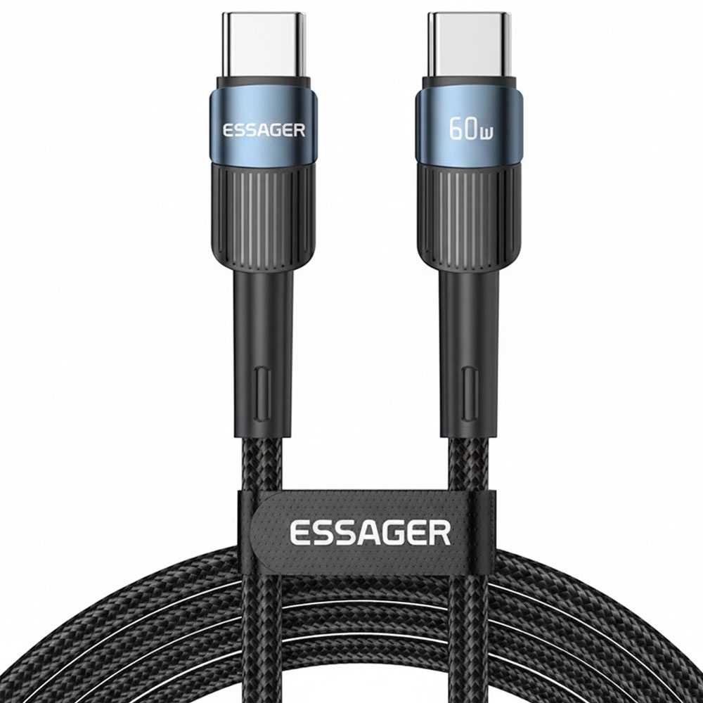 Cable Essager EXCTT2-XCA01 USB-C a USB-C 60W 2 Metros - Black