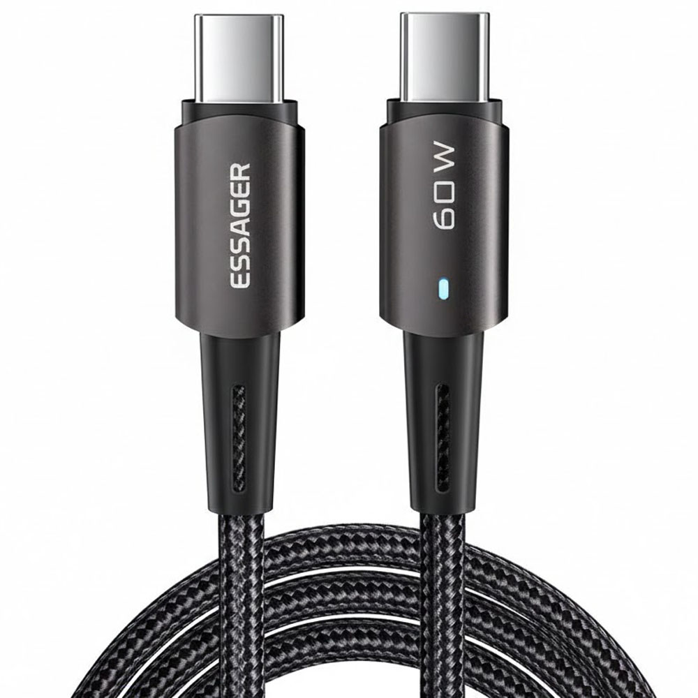 Cable Essager EXCTT2-CGA12 USB-C a USB-C 60W 2 Metros - Brown