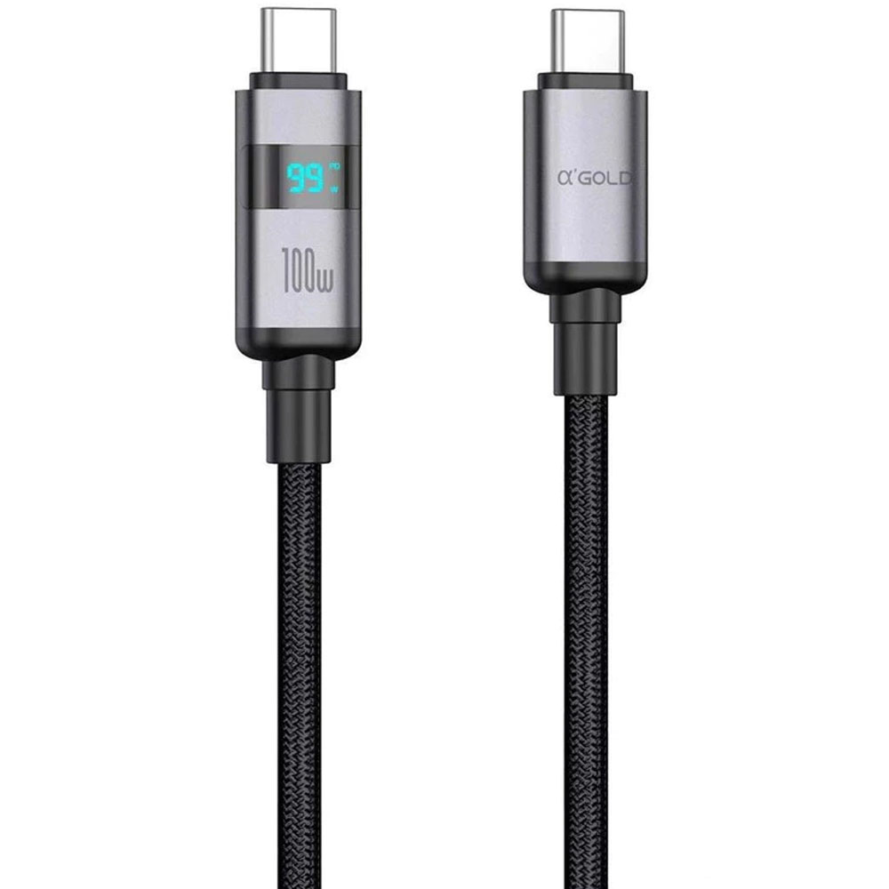 Cable A'Gold Pro CB134 Turbo USB-C a USB-C 100W 1 Metro - Black